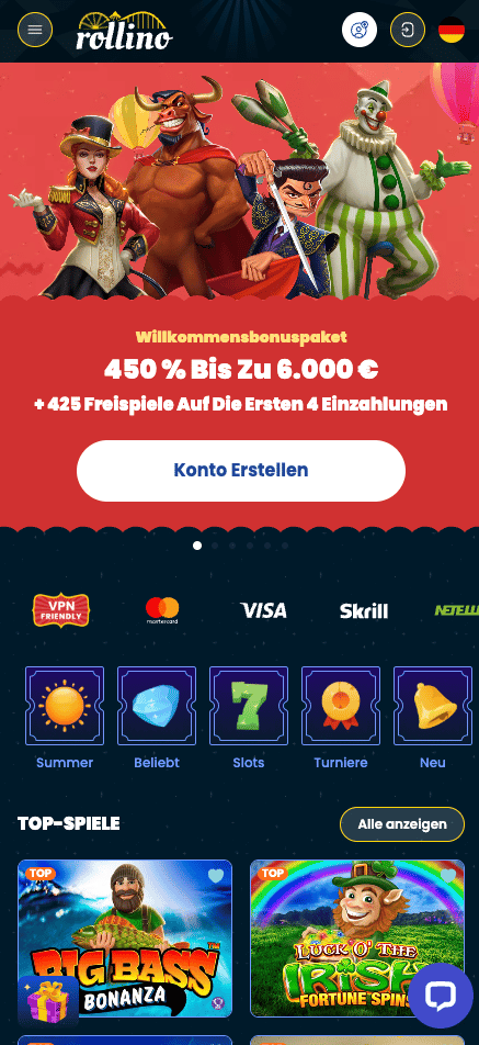 Rollino Casino Startseite