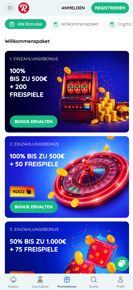 Rooli Casino Willkommensbonus