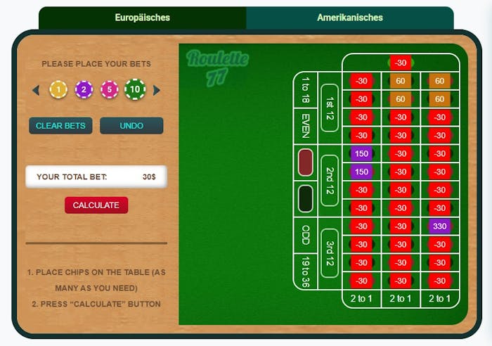 Roulette Gewinne berechnen