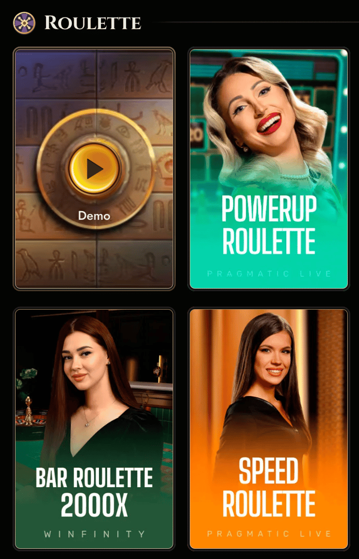Roulette Casino Spielauswahl im Demomodus zum Test des Roulette Pivot Systems