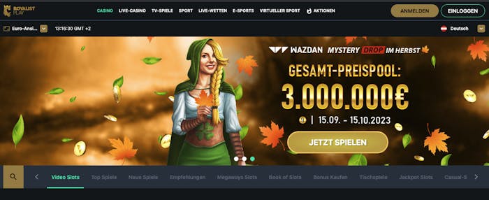 RoyalistPlay Casino Homepage