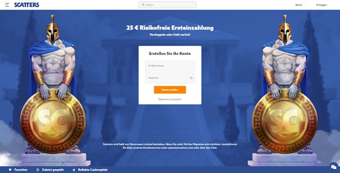 Scatters Casino Homepage