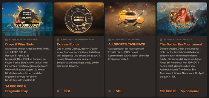 Sol Casino Bonusangebote und Aktionen