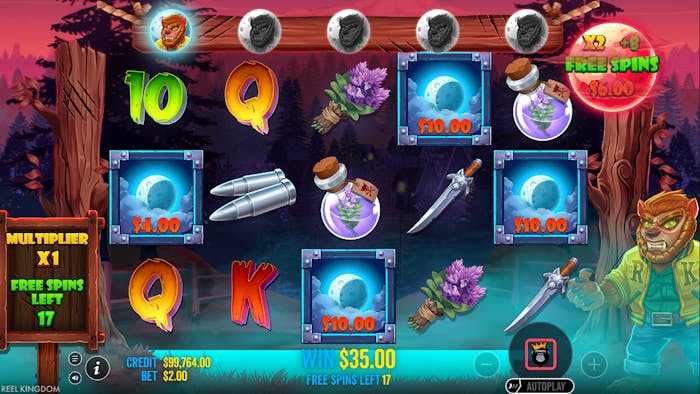Screenshot der Freispiele ohne Einzahlung am Slot.