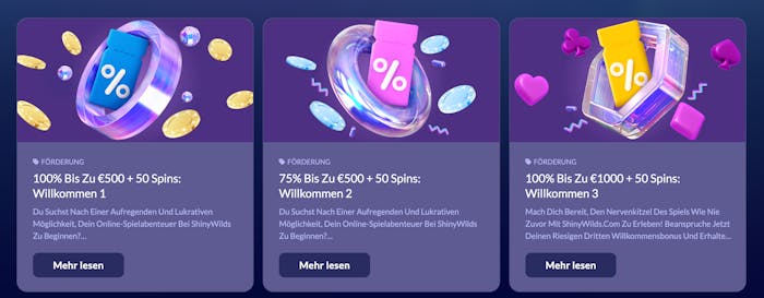 ShinyWilds Casino Willkommensbonus