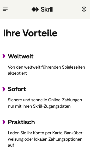 Vorteile von Skrill zur Nutzung im Skrill Casino