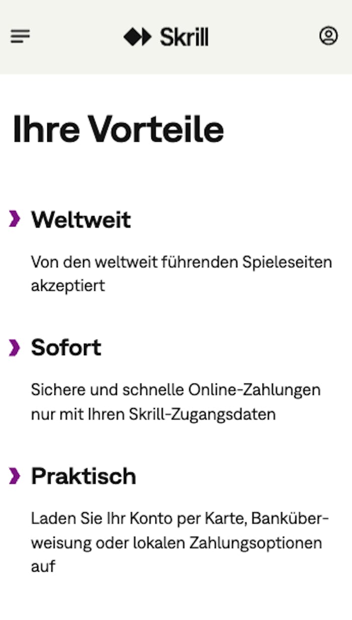 Vorteile von Skrill zur Nutzung im Skrill Casino