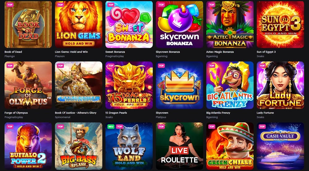 SkyCrown Casino Spielangebot