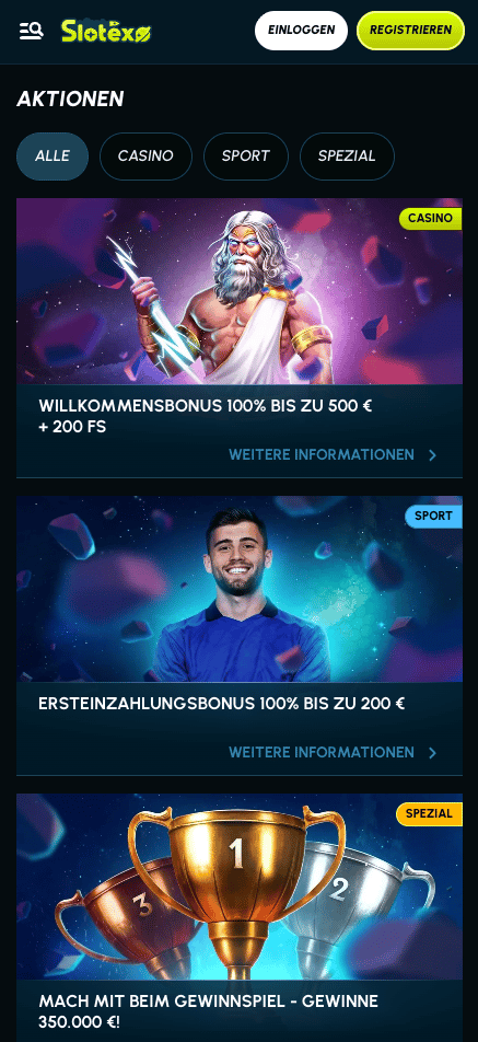 Slotexo Casino Bonusangebote