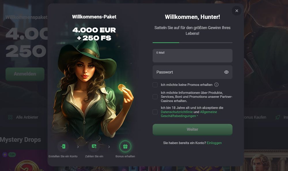 Slot Hunter Casino Registrierung