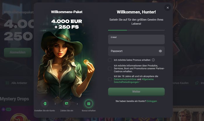 Slot Hunter Casino Registrierung