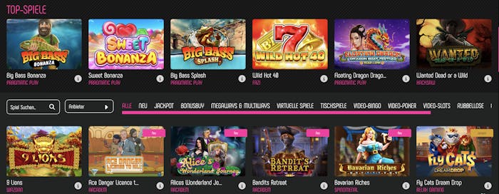 Slotilda Casino Spielauswahl