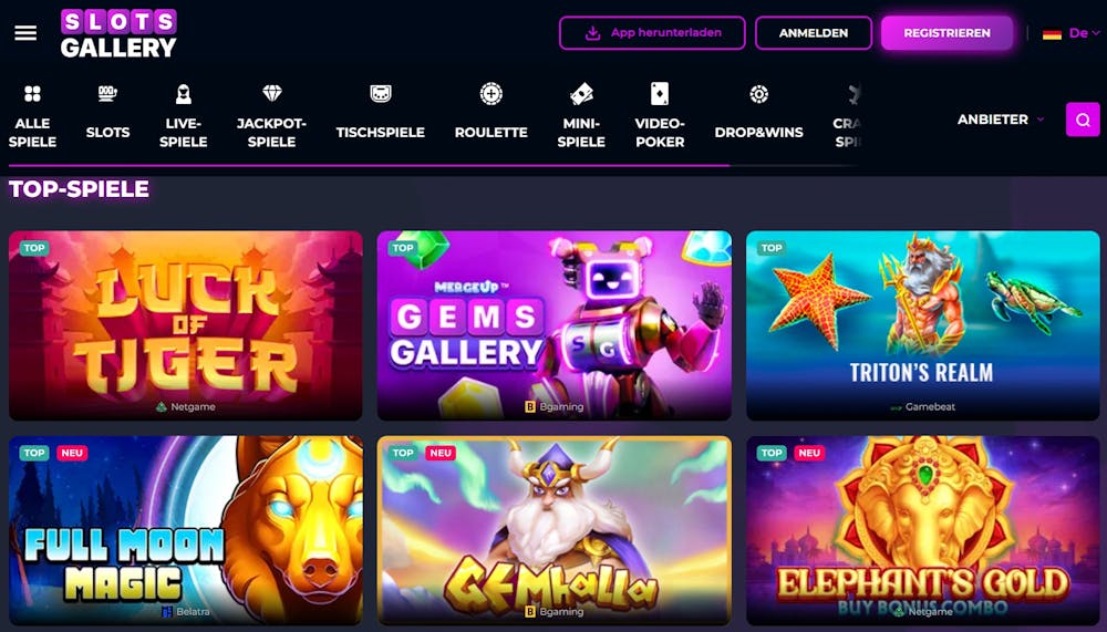 Eine Übersicht über die Slots Bei SlotsGallery Casino