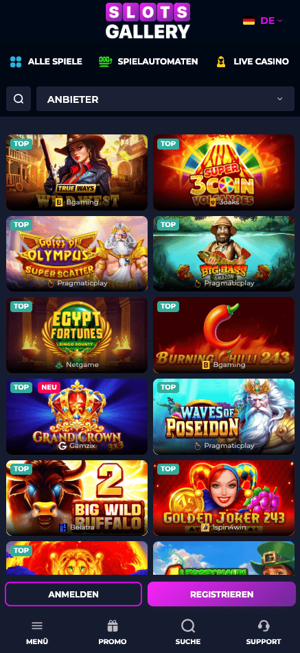Eine Übersicht über die Slots im SlotsGallery Casino