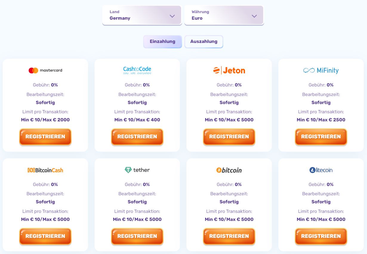 slotsparadise zahlungsarten