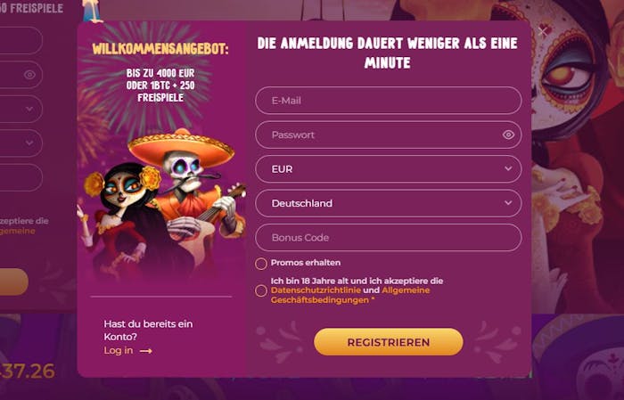 SlotVibe Casino Registrierung