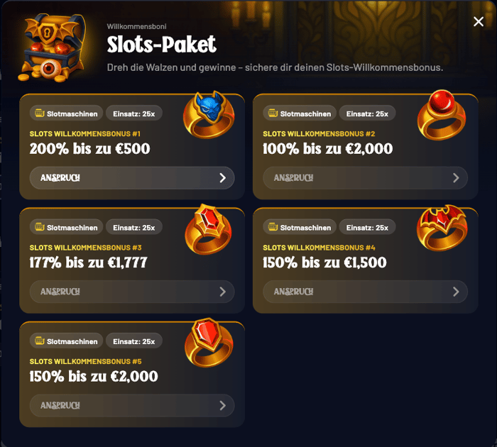 Sofort Casino Willkommensbonus im Dracula Casino bis zu 7777 Euro