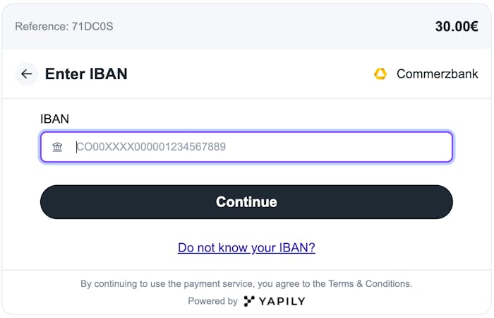 Eingabe der Bankdetails im Casino mit Sofortüberweisung