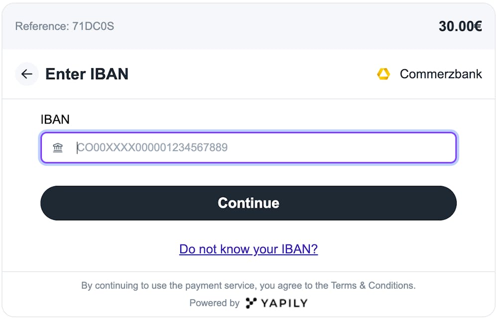 Angabe der IBAN im Online Casino Sofortüberweisung