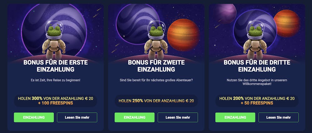 SpaceWin Casino Willkommensbonus