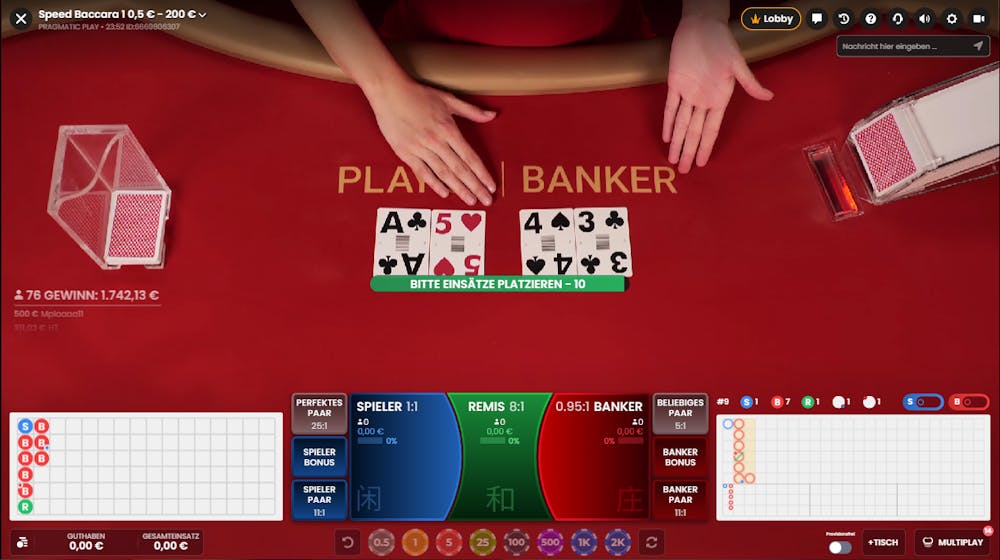 Speed Baccarat im Live Casino