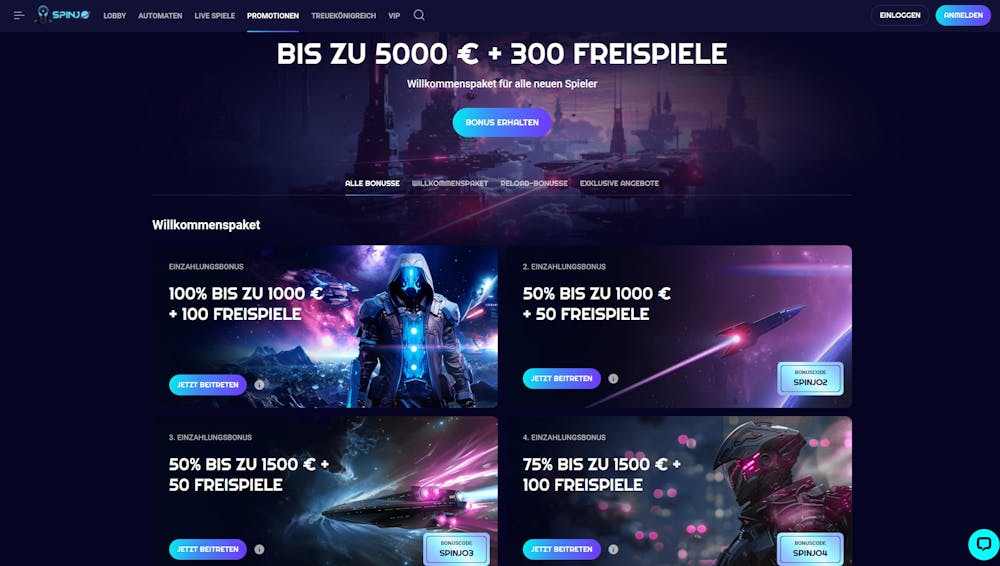 Spinjo Casino Willkommensbonus