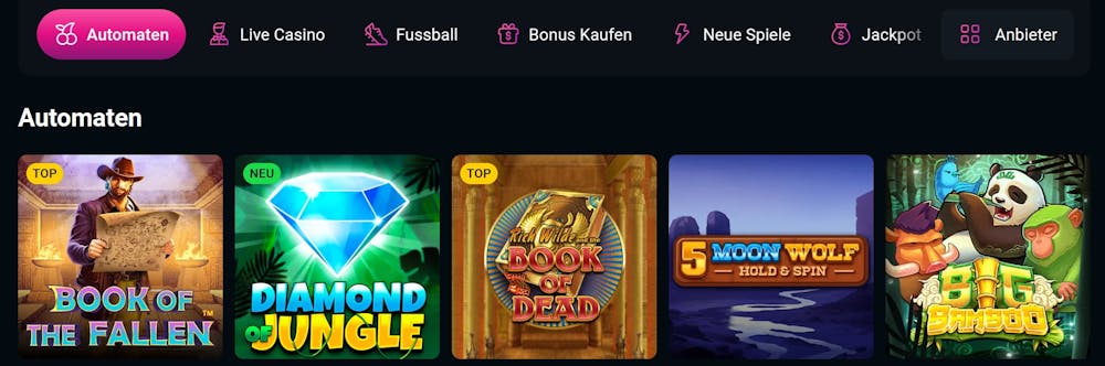 Spins Up Casino Spielkategorien und Spielautomatenauswahl