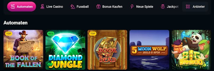 Spins Up Casino Spielkategorien und Spielautomatenauswahl