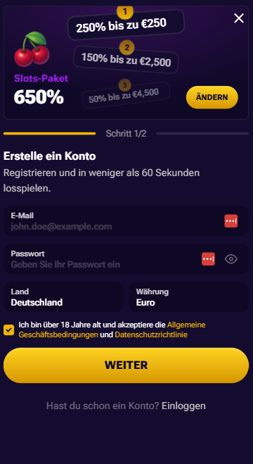Spintime Casino Registrierung