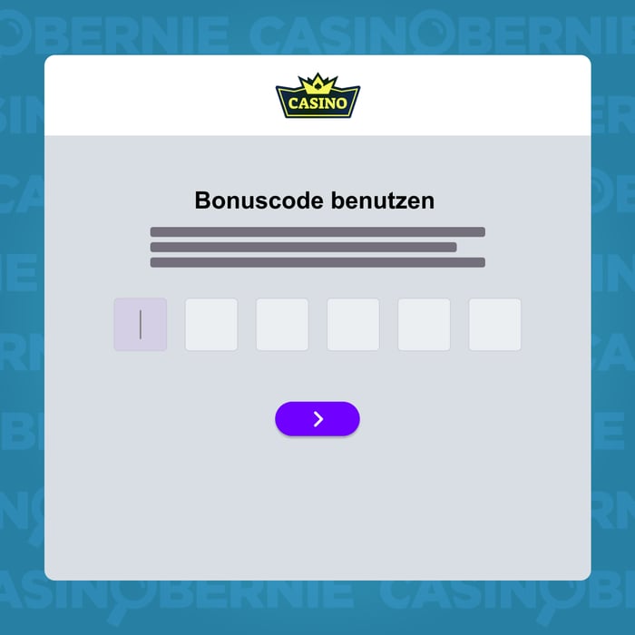 Wenn nötig, Bonus Code angeben