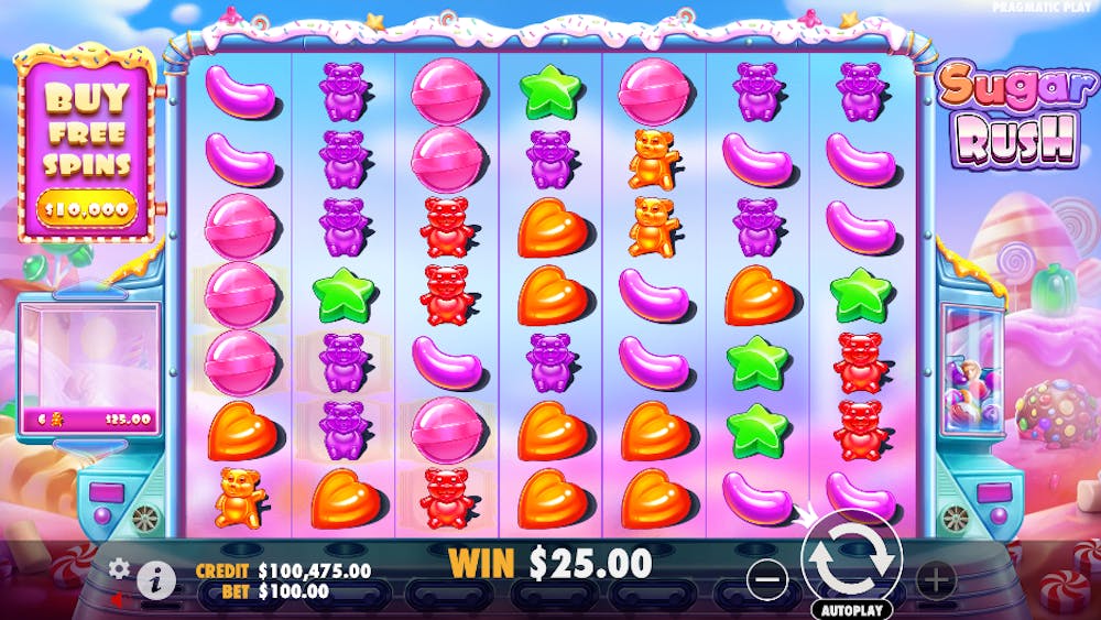 Aufbau beim Sugar Rush Slot