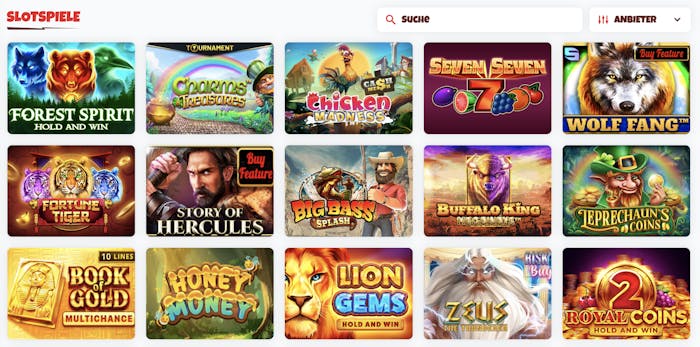 Supacasi Casino Spielauswahl