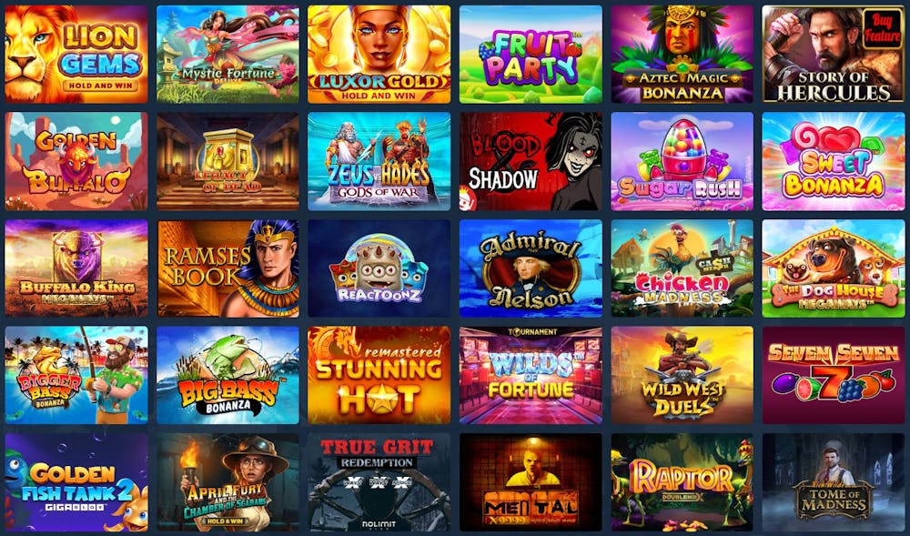 Treasure Spins Casino Spielauswahl