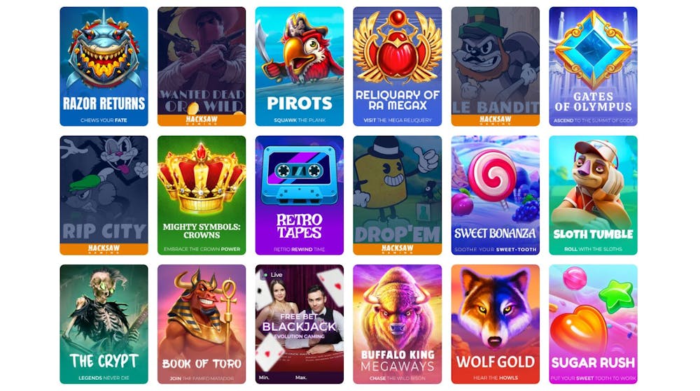 Tsars Casino Spielauswahl