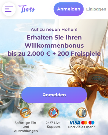 Tsars Casino Willkommensbonus