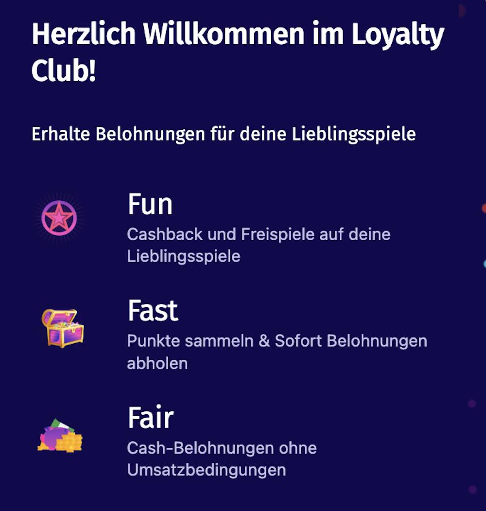 Beispiel für ein Treueprogramm in einem unbekannten Online Casino