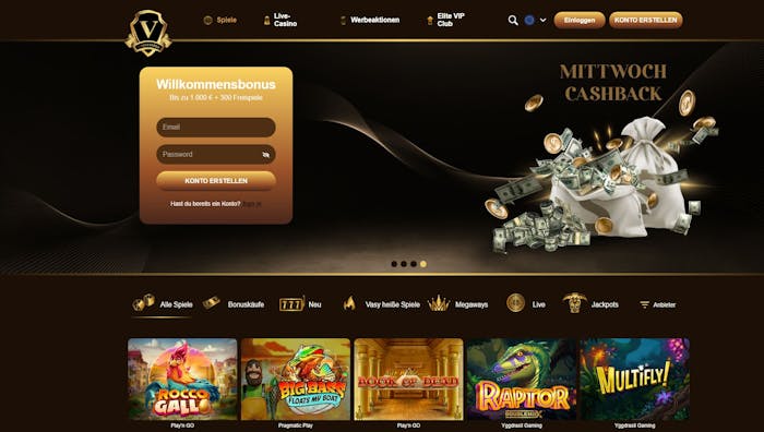 Vasy Casino Startseite