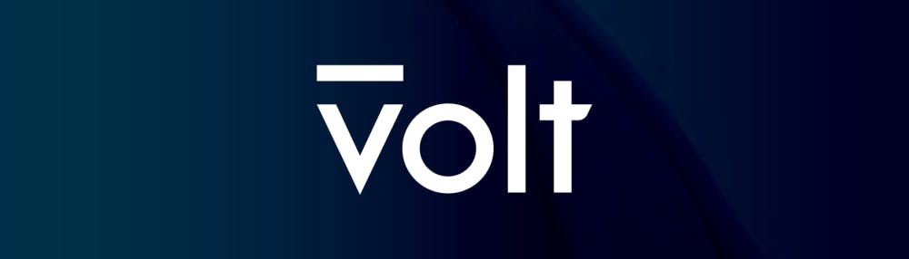 Volt Logo vor dunklem Hintergrund