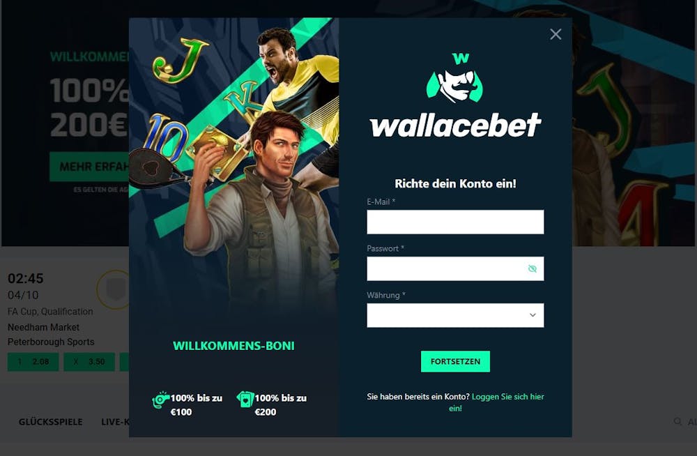 Wallacebet Casino Kontoeröffnung