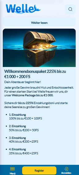 Willkommensbonus im Welle Casino