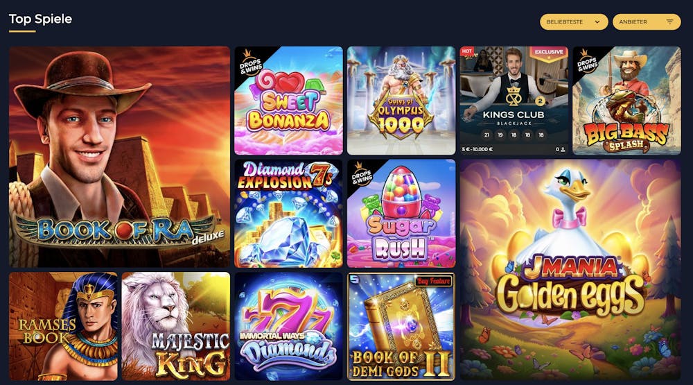 Winscore Casino Spielauswahl