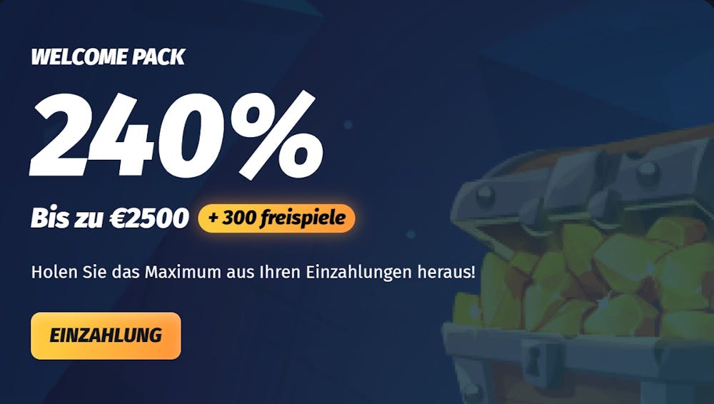 Der Willkommensbonus bei Winshark, 240% bis zu 2500€