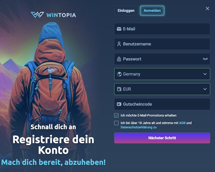 Wintopia Casino Registrierung