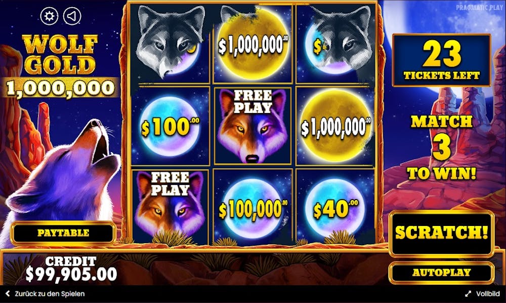 Wolf Gold Scratchcard