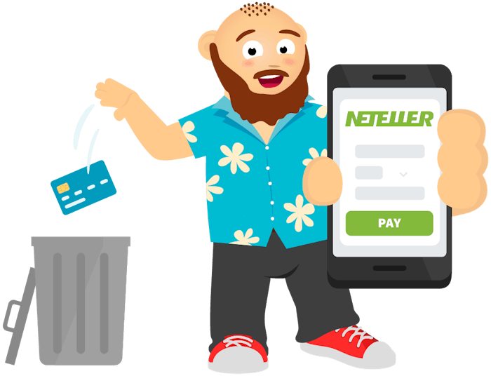 CasinoBernie mit Neteller Casino Einzahlung auf Smartphone schmeißt Kreditkarte in den Abfalleimer