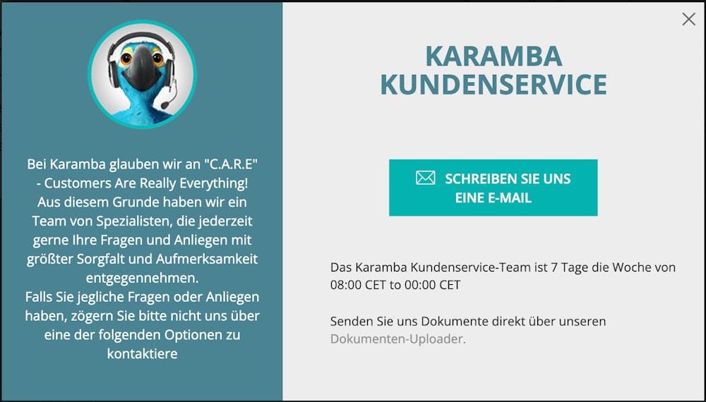 Kundenservice im Karamba Casino