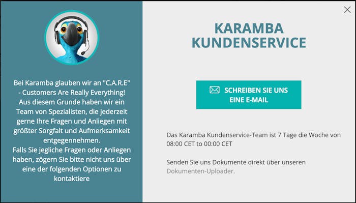 Kundenservice im Karamba Casino