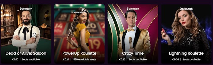 Boom Casino Live Angebot
