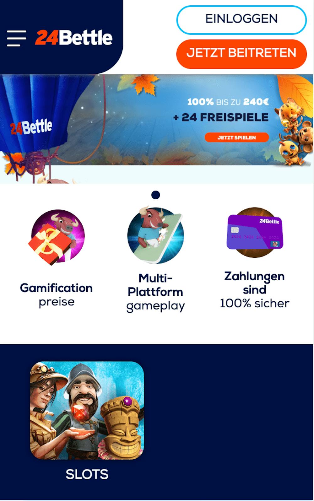 24Bettle Casino Mobile Ansicht