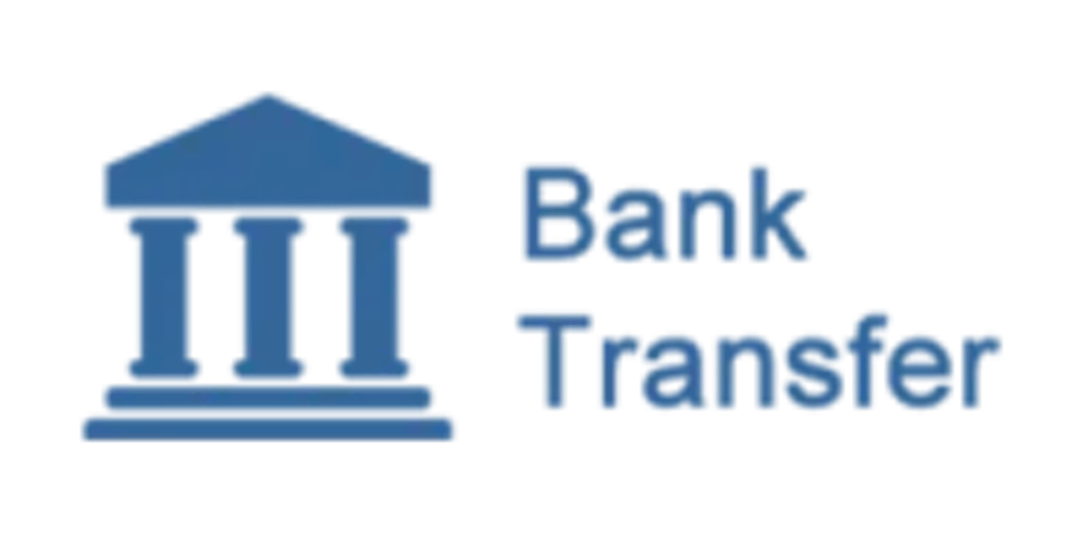 Banktransfer Casino Logo in hellblau